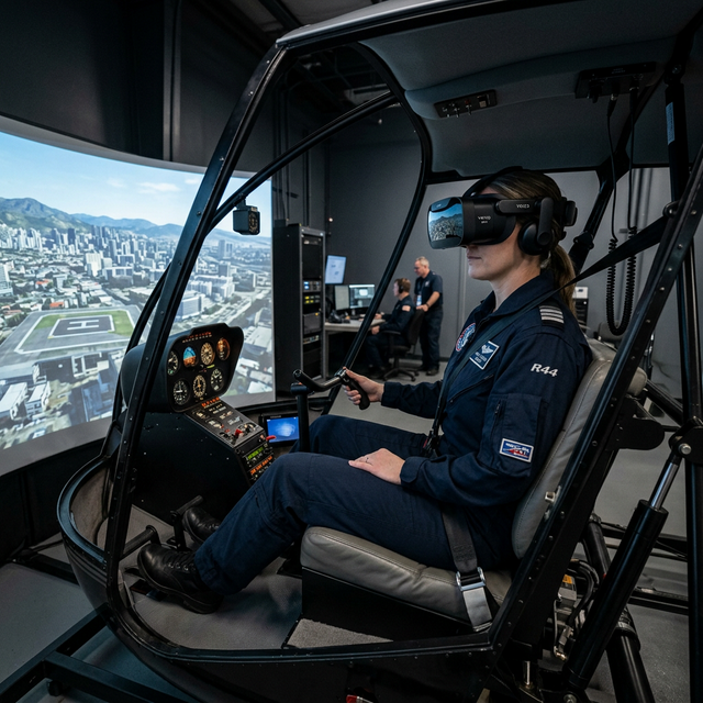 Varjo XR-4 en Simulador R44